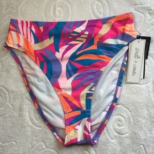 Salt +Cove Colorful Tropical Print Bikini Bottom - Size Small